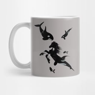 Wonderful little seahorse and orca Mug